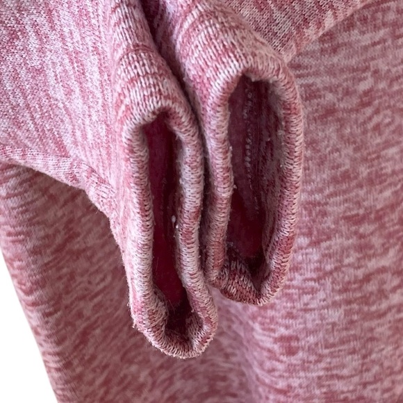 LANDS’ END Cowl Neck Fleece Sweater Heathered Pink L - Picture 4 of 6